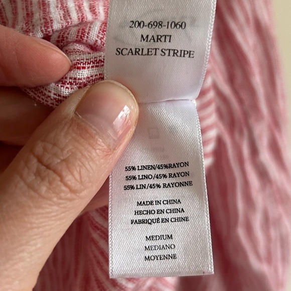 Rails Marti Blouse in Scarlet Stripe Size Medium - Picture 6 of 8
